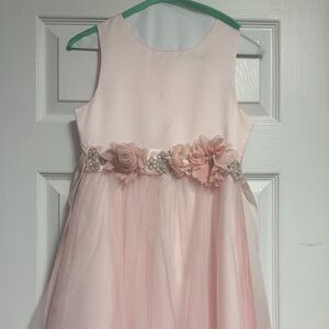 Elegant Pink Floral Kids Dress